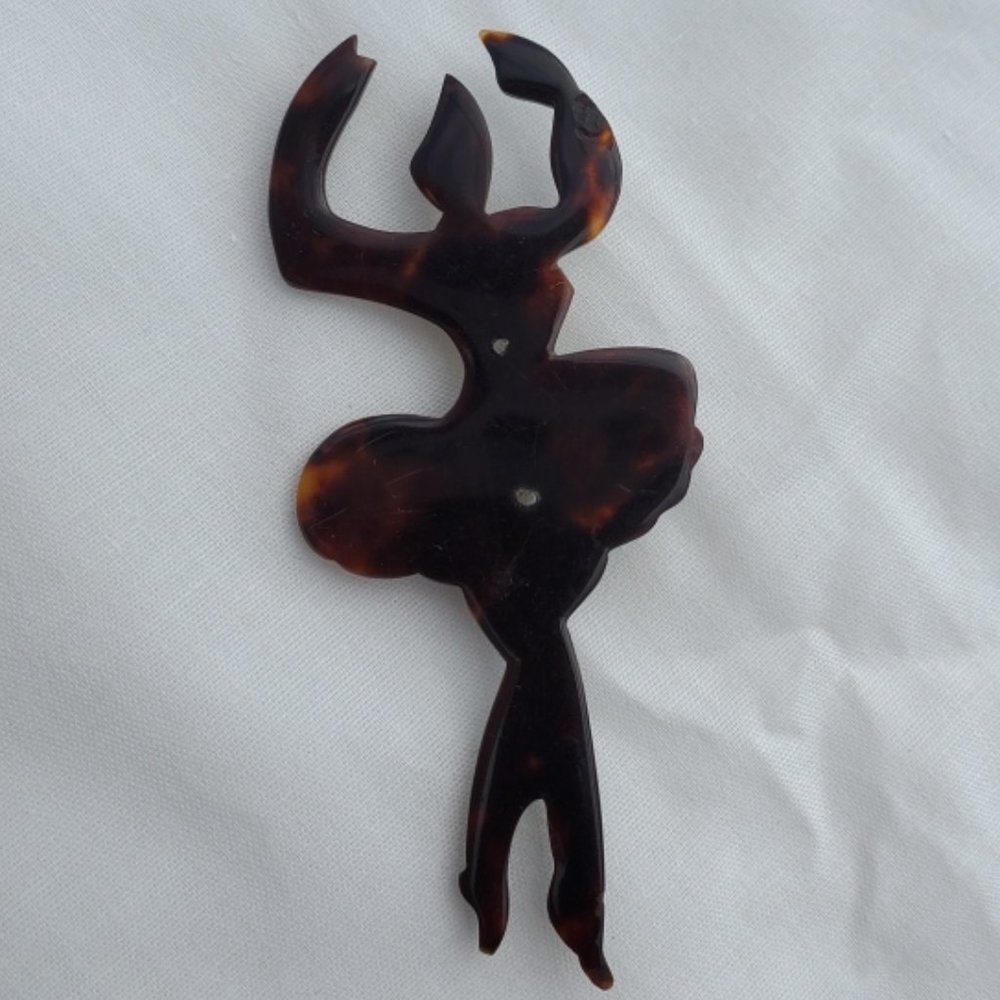 Vintage Tortoiseshell Ballerina Brooch